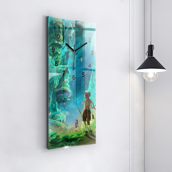 Modern vertical wall clock Children in the forest