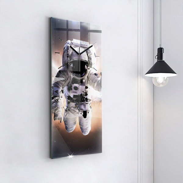 Modern vertical wall clock Astronaut in space