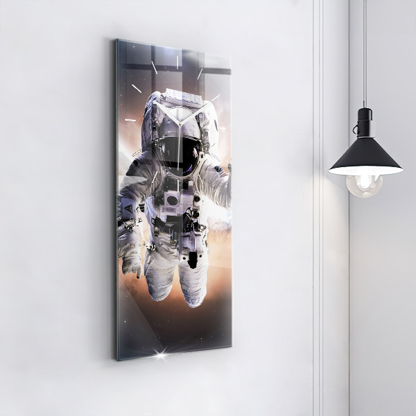 Modern vertical wall clock Astronaut in space