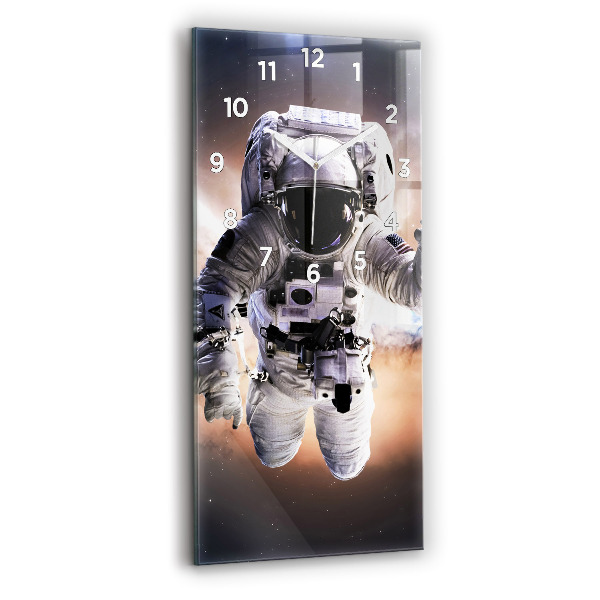 Modern vertical wall clock Astronaut in space