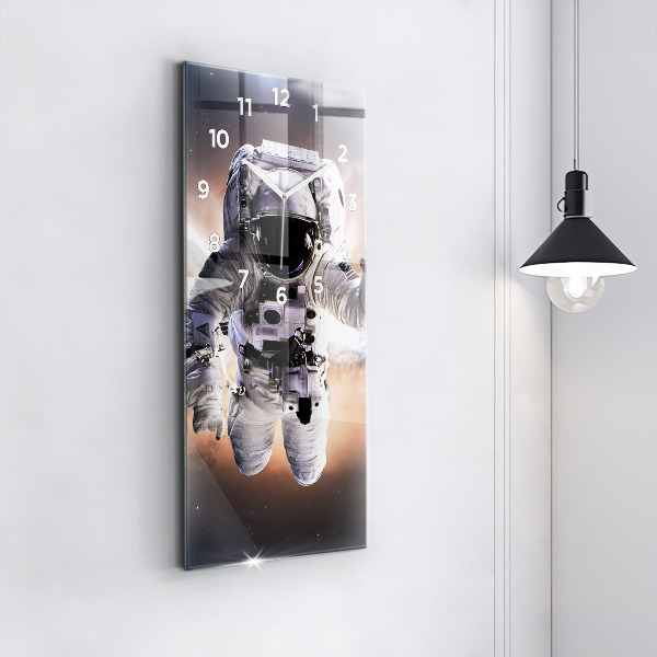 Modern vertical wall clock Astronaut in space