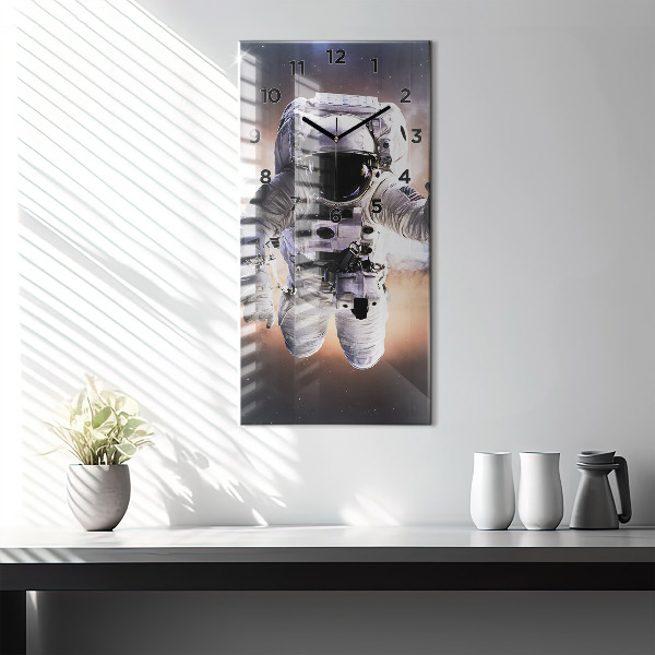 Modern vertical wall clock Astronaut in space