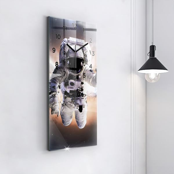 Modern vertical wall clock Astronaut in space