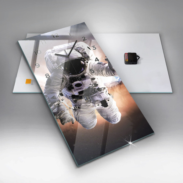 Modern vertical wall clock Astronaut in space