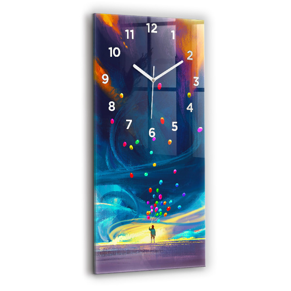 Modern vertical wall clock Baby and balloons