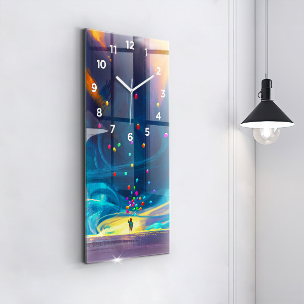 Modern vertical wall clock Baby and balloons