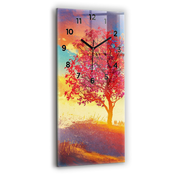 Modern vertical wall clock Autumn Landscape