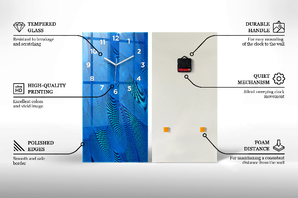 Modern vertical wall clock Forest landscape in the sun