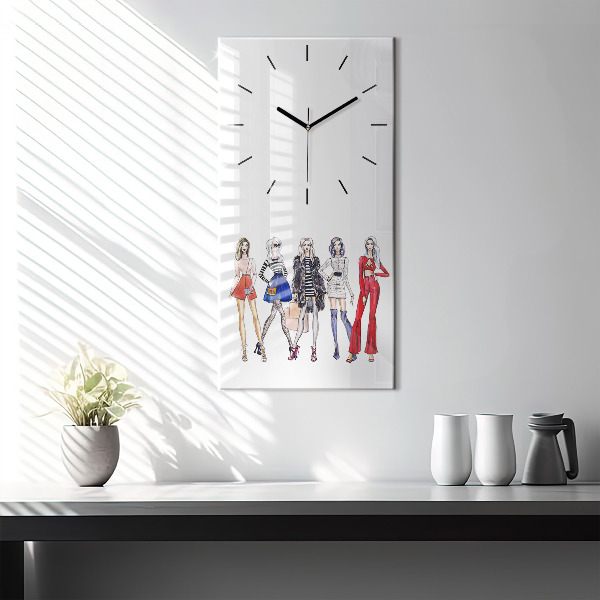 Modern vertical wall clock Fashionable girls