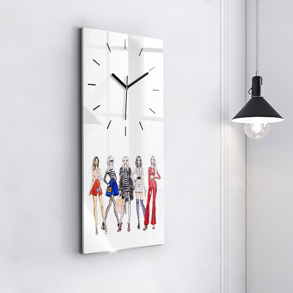 Modern vertical wall clock Fashionable girls