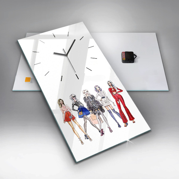 Modern vertical wall clock Fashionable girls