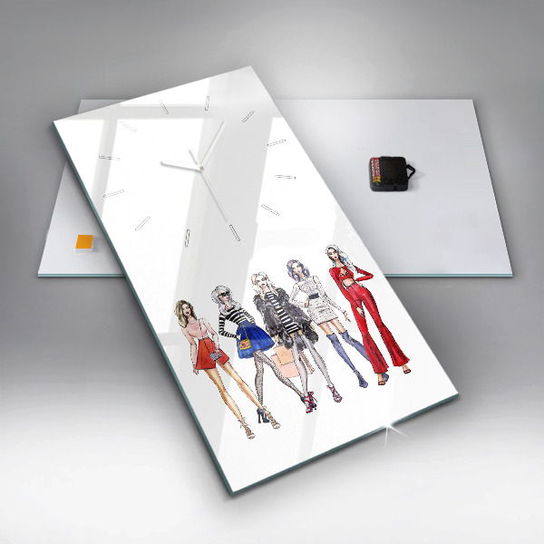 Modern vertical wall clock Fashionable girls