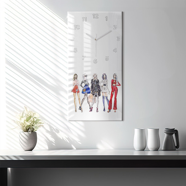 Modern vertical wall clock Fashionable girls