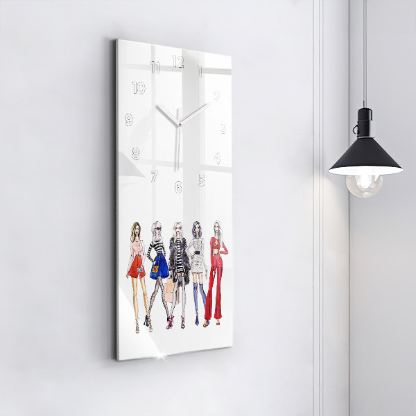 Modern vertical wall clock Fashionable girls