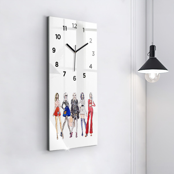 Modern vertical wall clock Fashionable girls