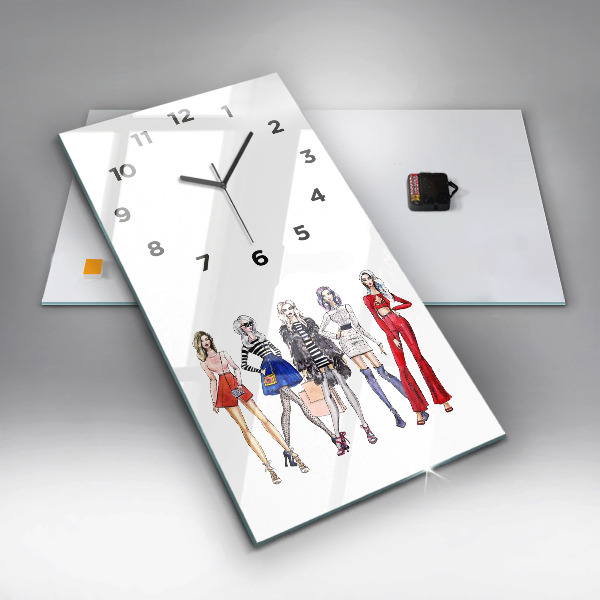 Modern vertical wall clock Fashionable girls