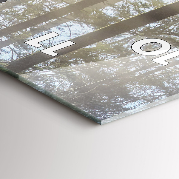 Modern vertical wall clock Forest in the fog