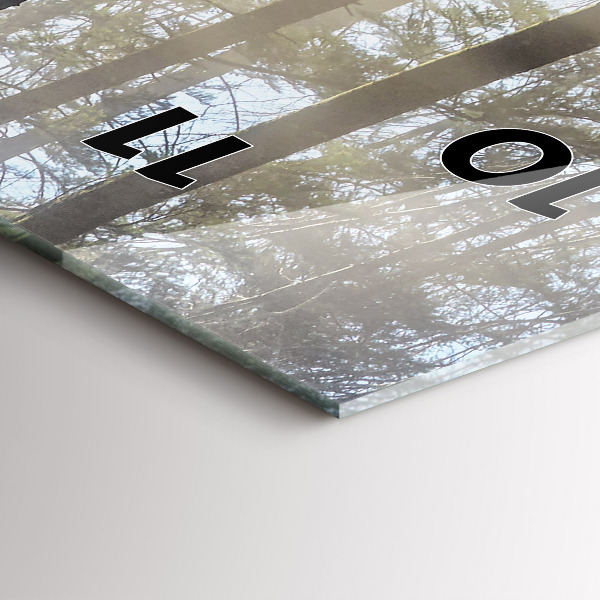 Modern vertical wall clock Forest in the fog
