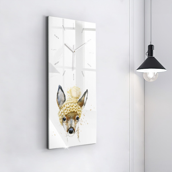 Modern vertical wall clock A deer