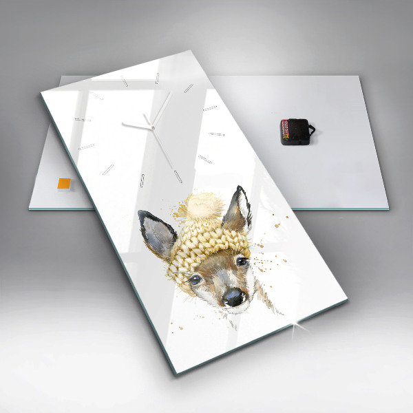 Modern vertical wall clock A deer