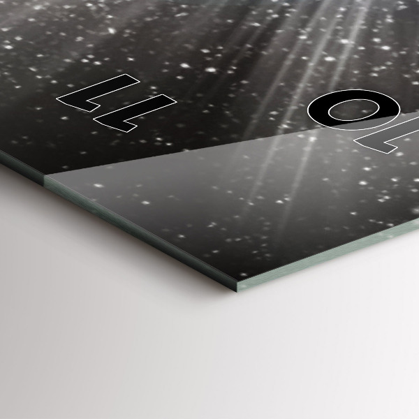 Modern vertical wall clock Earth Moon Sun