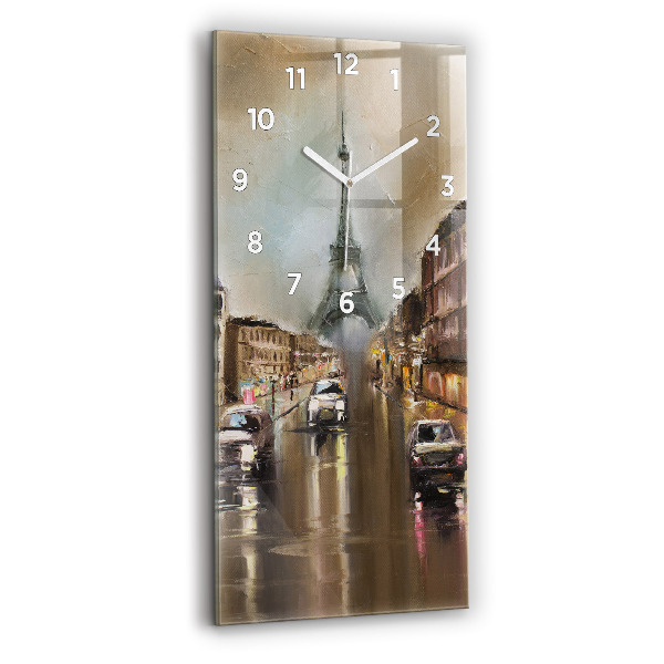 Modern vertical wall clock Architecture of the city of Paris