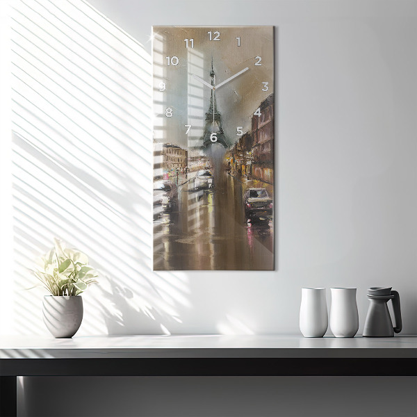 Modern vertical wall clock Architecture of the city of Paris