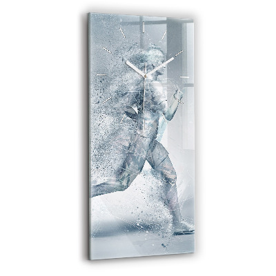 Modern vertical wall clock Running man