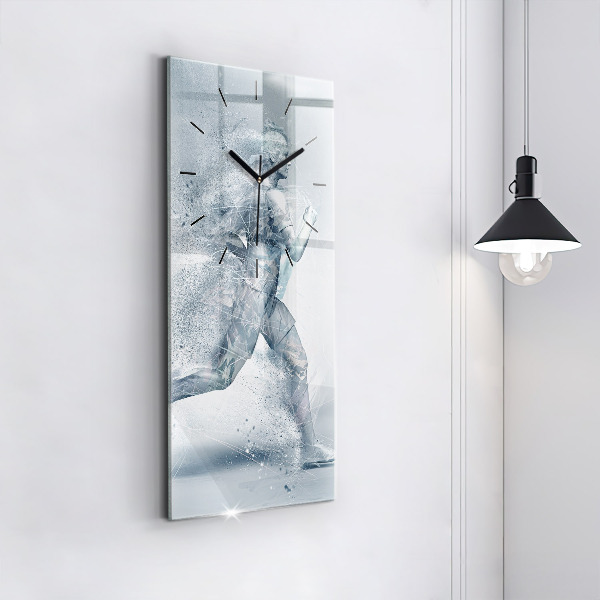 Modern vertical wall clock Running man
