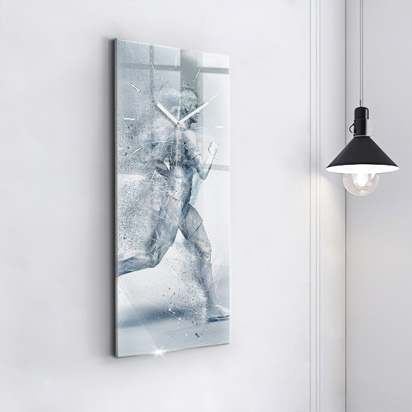 Modern vertical wall clock Running man
