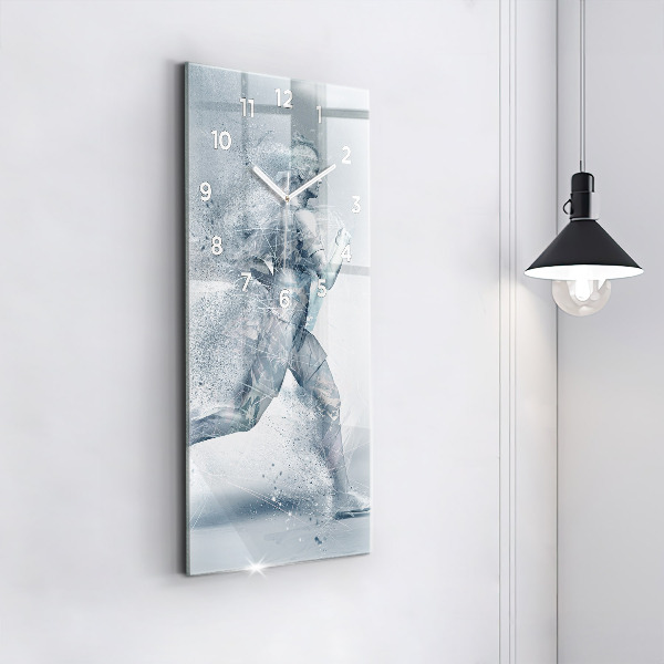 Modern vertical wall clock Running man