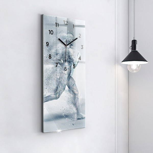 Modern vertical wall clock Running man