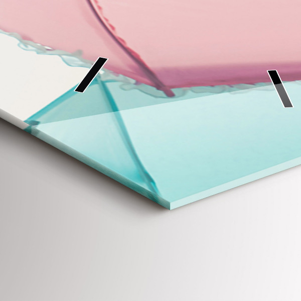 Modern vertical wall clock Pastel umbrellas