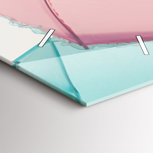 Modern vertical wall clock Pastel umbrellas