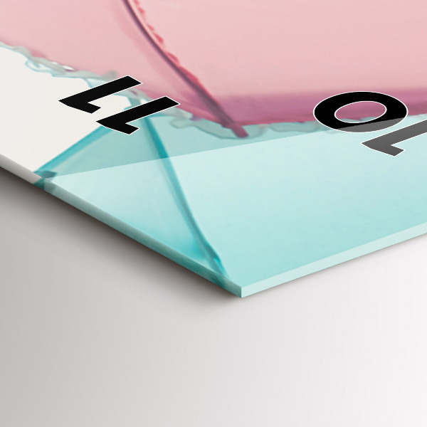 Modern vertical wall clock Pastel umbrellas
