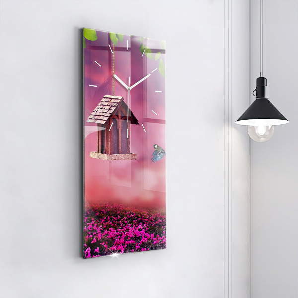 Modern vertical wall clock Birdhouse