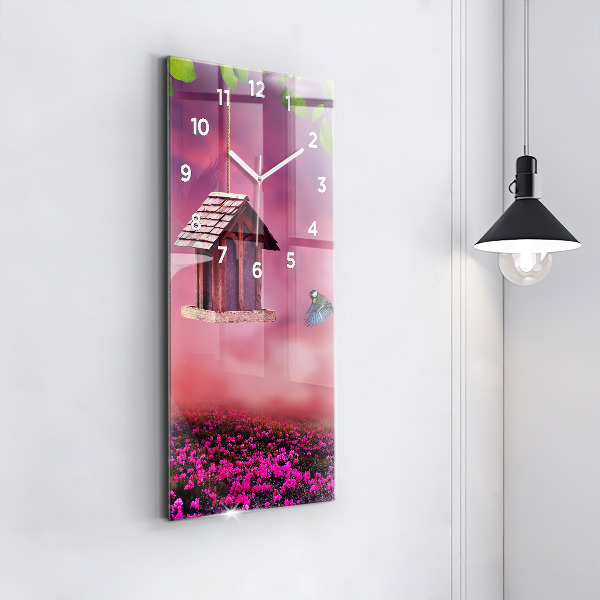 Modern vertical wall clock Birdhouse