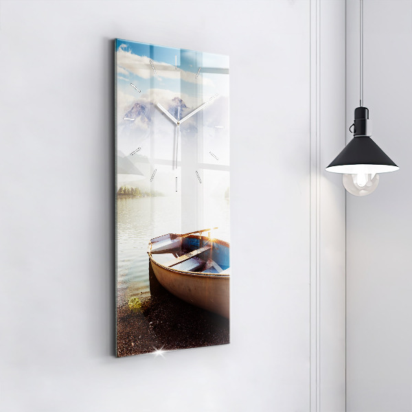 Modern vertical wall clock Lake view