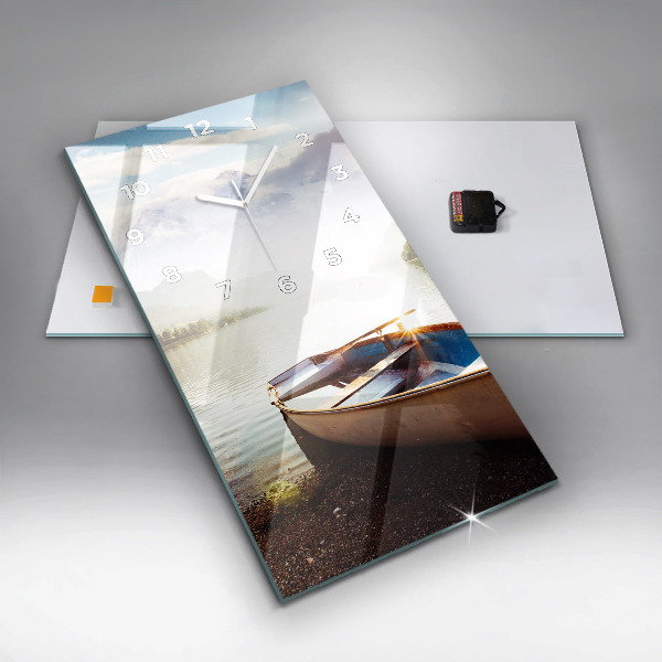 Modern vertical wall clock Lake view