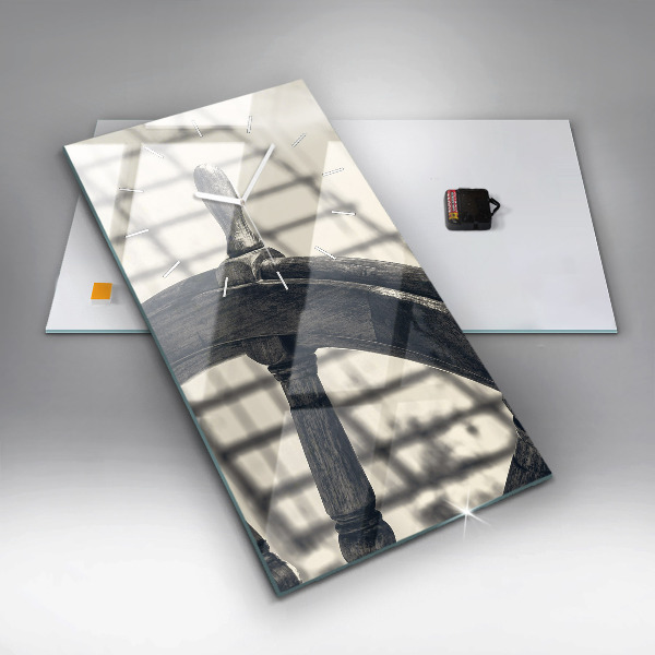 Modern vertical wall clock Ancient ship