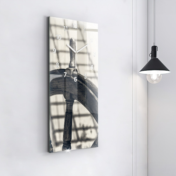 Modern vertical wall clock Ancient ship