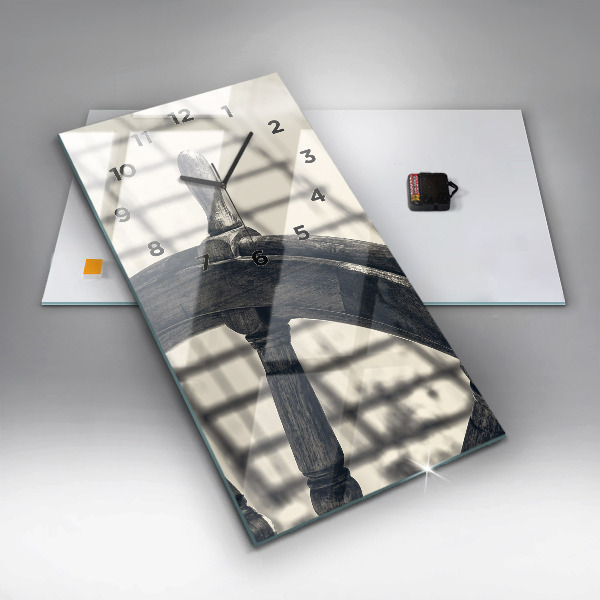 Modern vertical wall clock Ancient ship