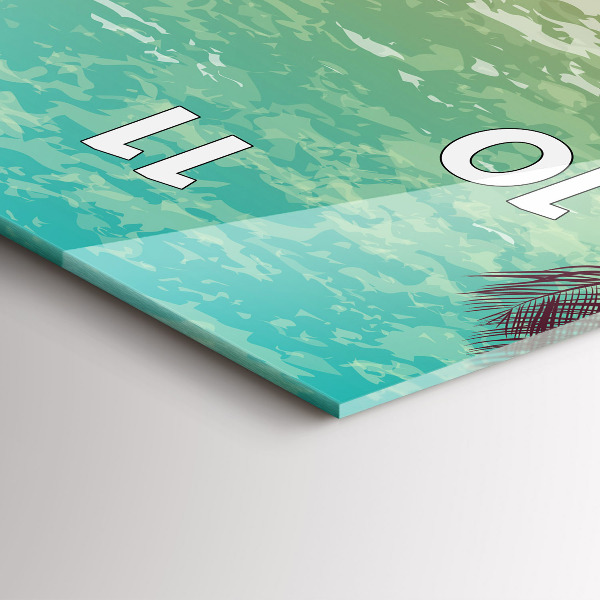 Modern vertical wall clock Tropical palm trees