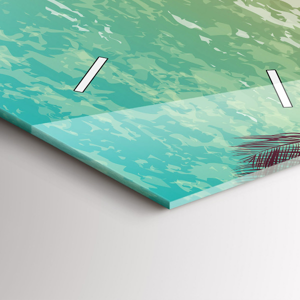 Modern vertical wall clock Tropical palm trees