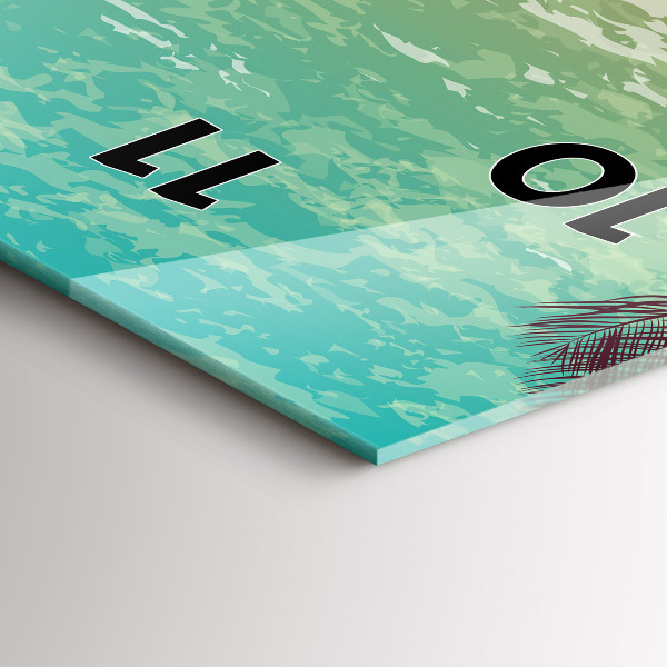 Modern vertical wall clock Tropical palm trees