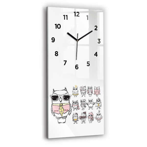 Modern vertical wall clock Vintage Owl Poster