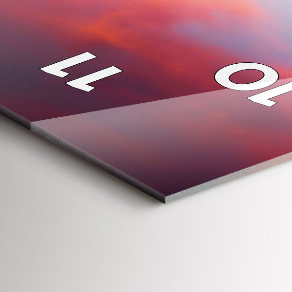 Modern vertical wall clock Stellisee Matterhorn lake