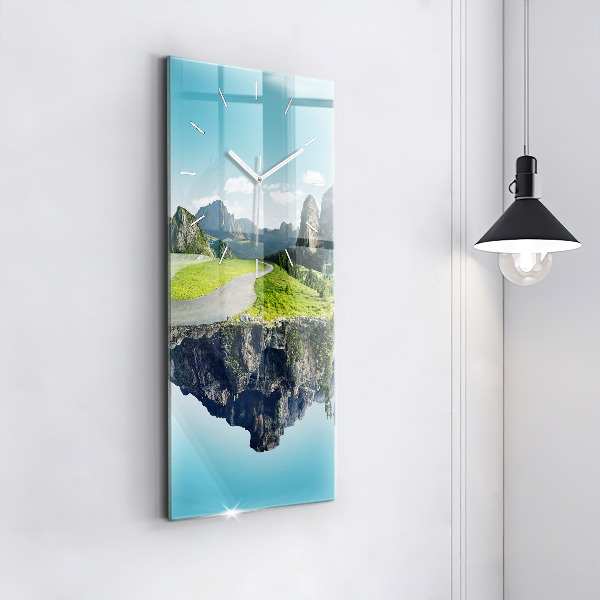 Modern vertical wall clock Flying Island