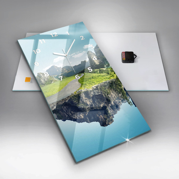 Modern vertical wall clock Flying Island