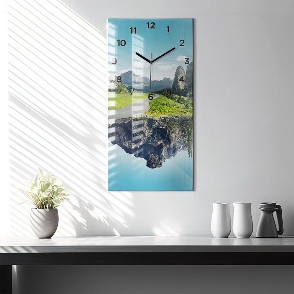 Modern vertical wall clock Flying Island